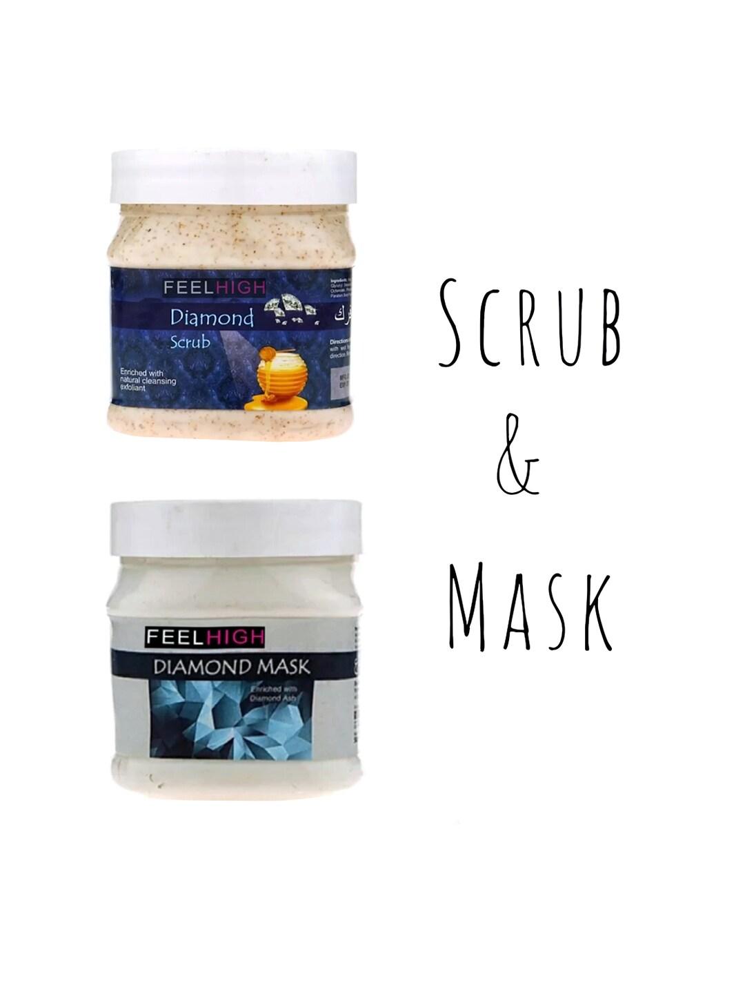 FEELHIGH Set Of 2 Skin Brightening & Polishing Diamond Face Scrub & Mask - 500ml Each