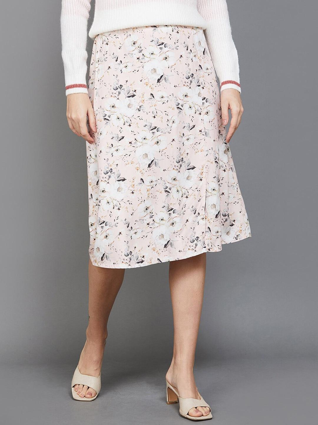 CODE by Lifestyle Floral Printed A-Line Knee Length Skirt