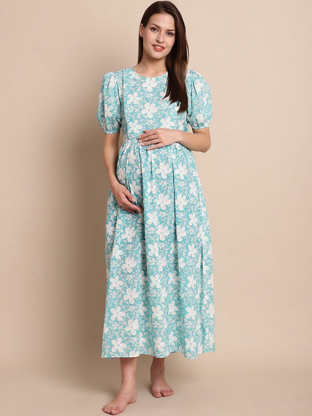 secret-wish-floral-printed-pure-cotton-kaftan-maternity-nightdress