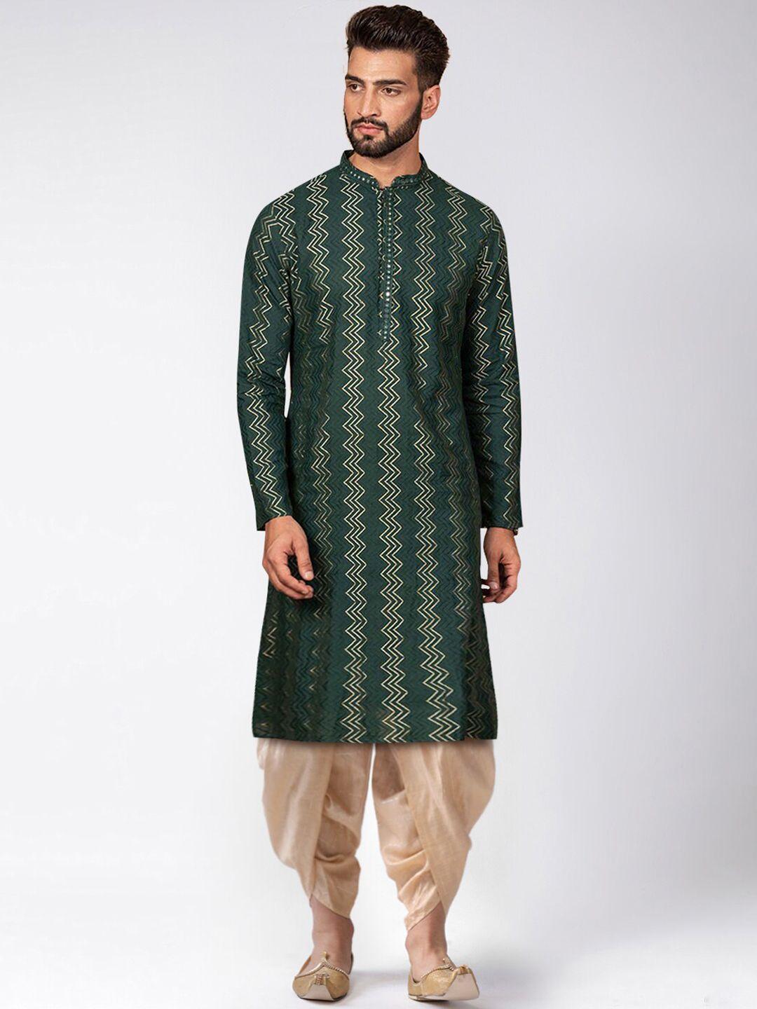 kisah-geometric-embroidered-thread-work-mandarin-collar-straight-kurta-with-dhoti-pants