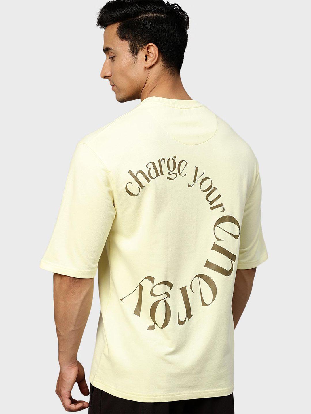 FUAARK Typography Printed Oversized Cotton T-Shirt