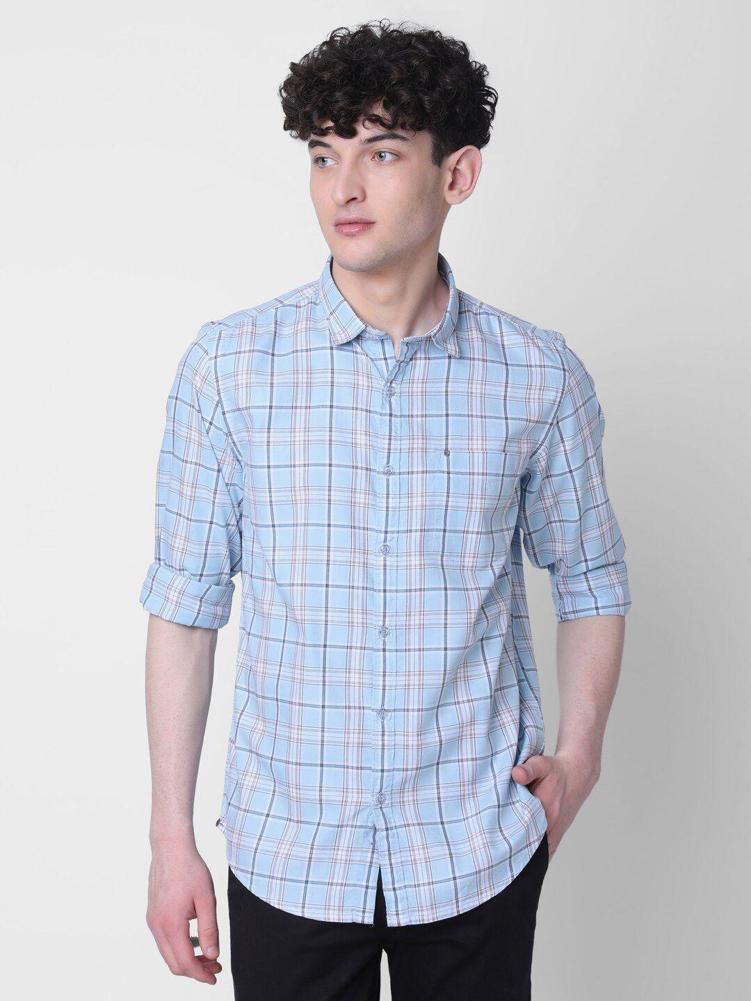 mozzo-men-blue-classic-slim-fit-tartan-checks-opaque-checked-casual-shirt