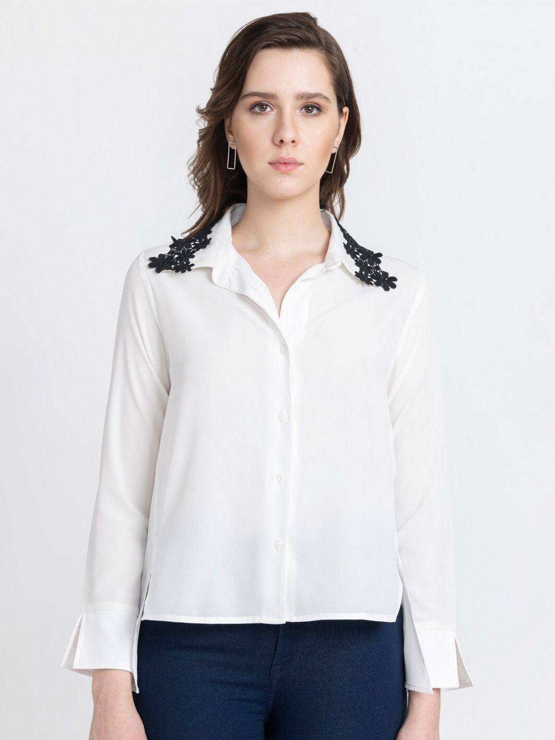 shaye-white-classic-lace-detailed-casual-shirt