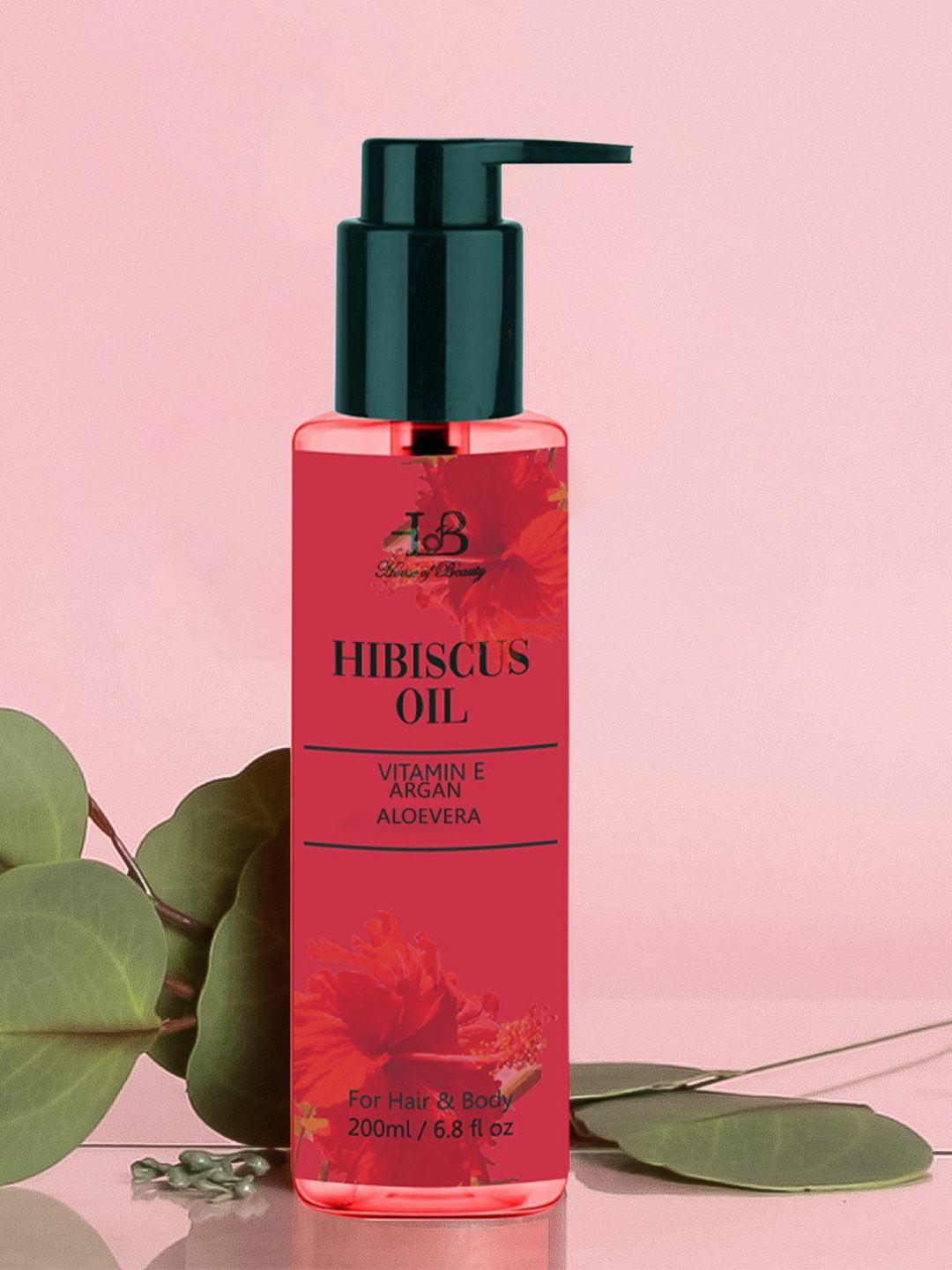 House of Beauty Hibiscus Oil for Hair & Body with Vit E+Argan+Aloevera - 200 ml