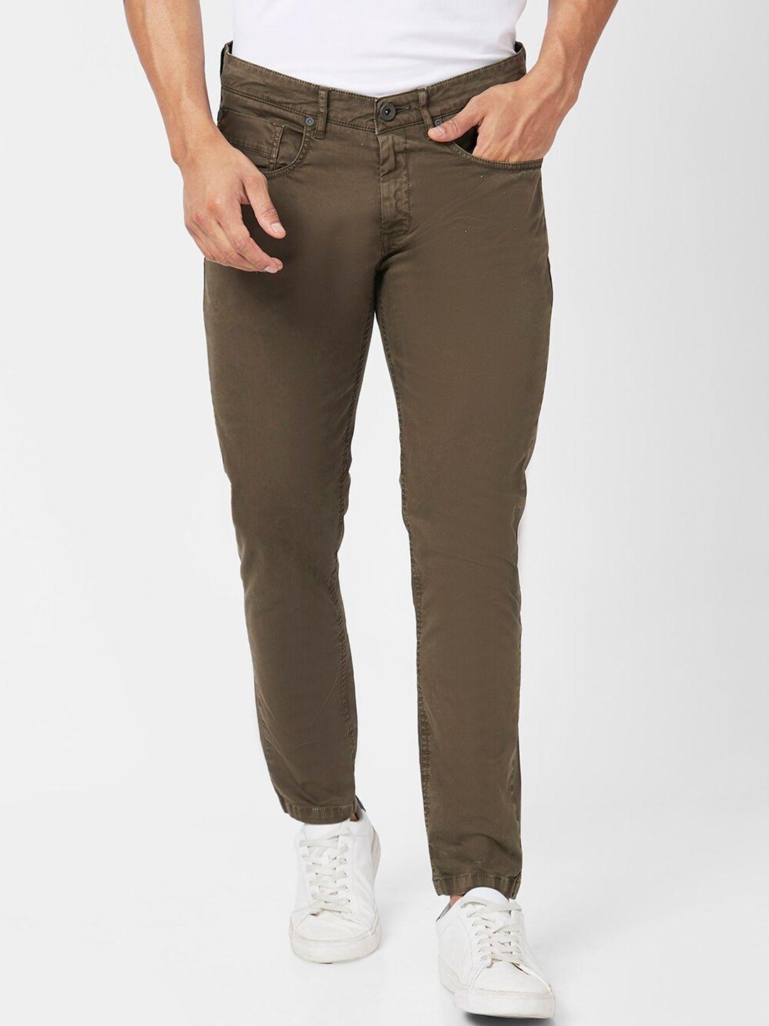 spykar-men-slim-fit-mid-rise-cotton-trousers