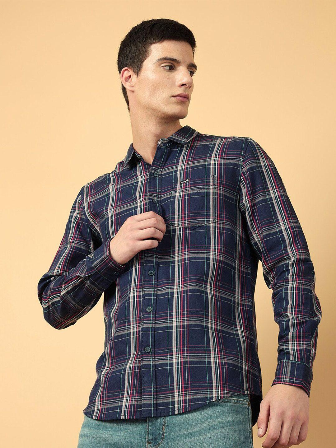 wrangler-tartan-checked-cotton-casual-shirt