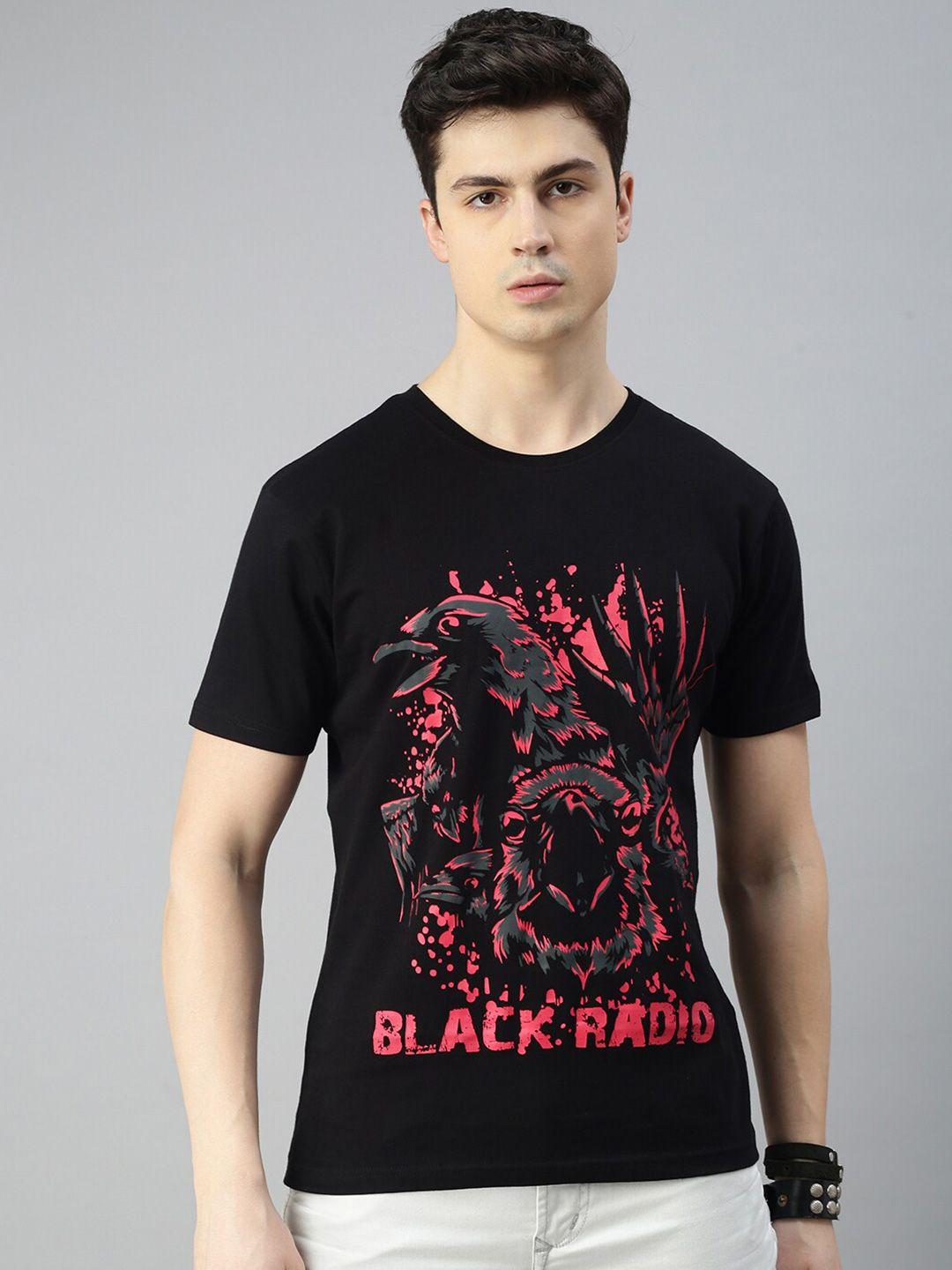 BLACK RADIO Graphic Printed Cotton T-Shirt