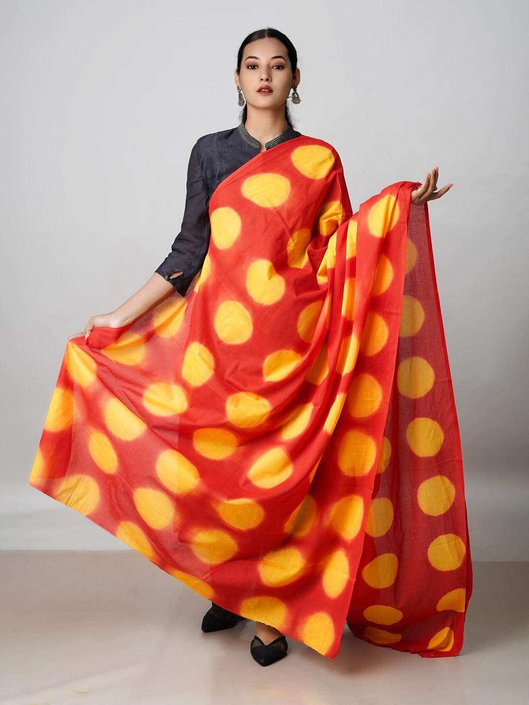 unnati-silks-orange-&-yellow-printed-pure-cotton-tie-and-dye-dupatta