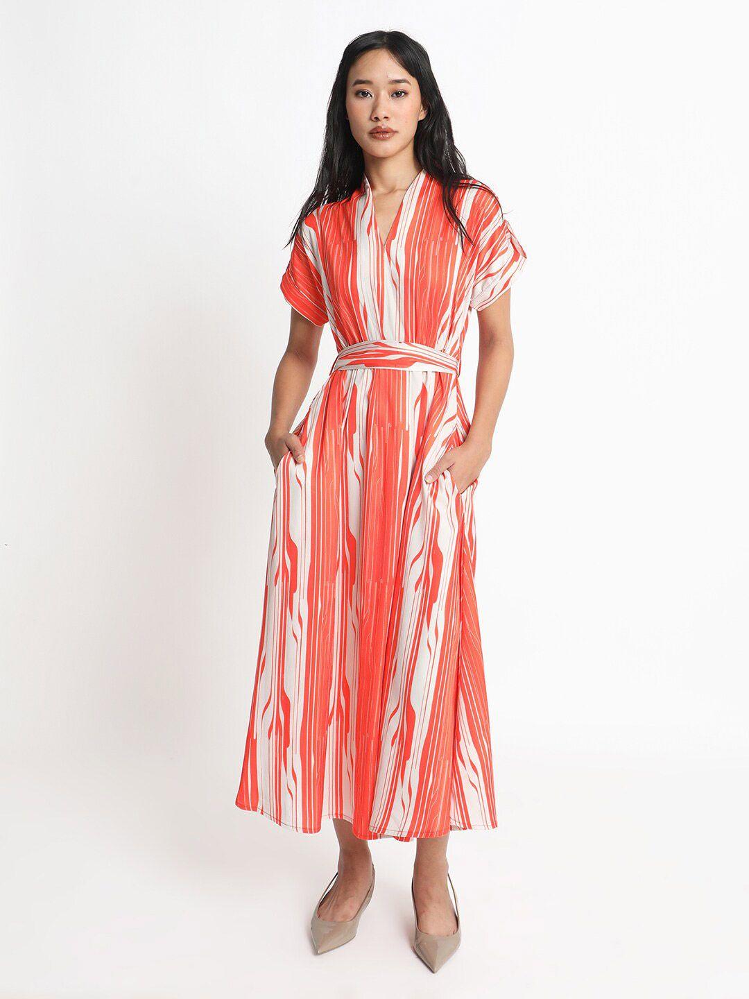 RAREISM Orange Striped Maxi Dress