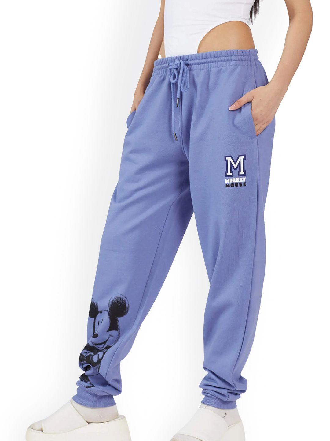 bonkers-corner-women-blue-mickey-mouse-printed-mid-rise-joggers