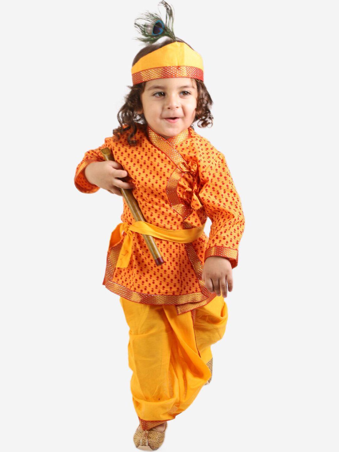 kid1-boys-ethnic-motifs-printed-angrakha-kurti-with-dhoti-pants