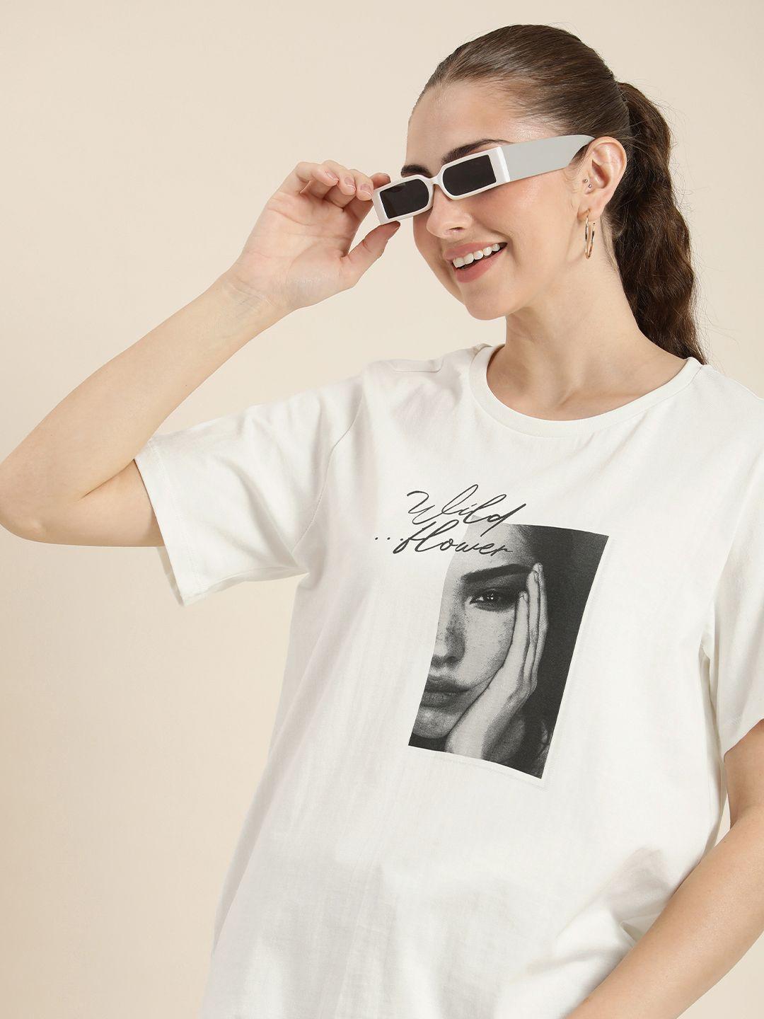 HERE&NOW Printed Pure Cotton T-shirt