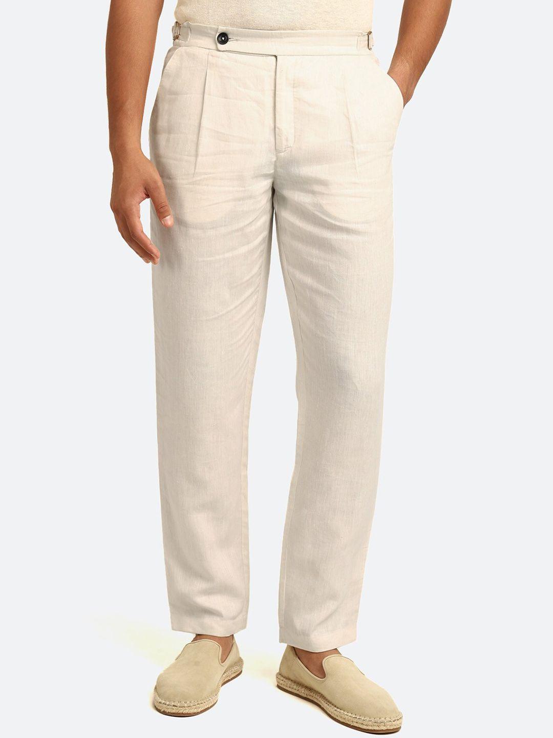 andamen-men-mid-rise-ultra-easy-wash-pleated-linen-trousers