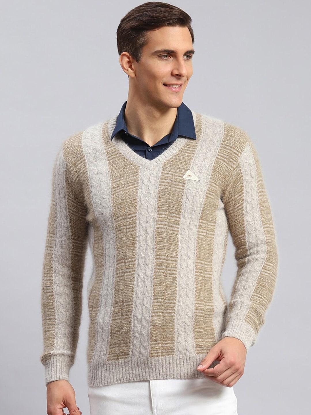 Monte Carlo Striped Ribbed Knitted Woollen Pullover