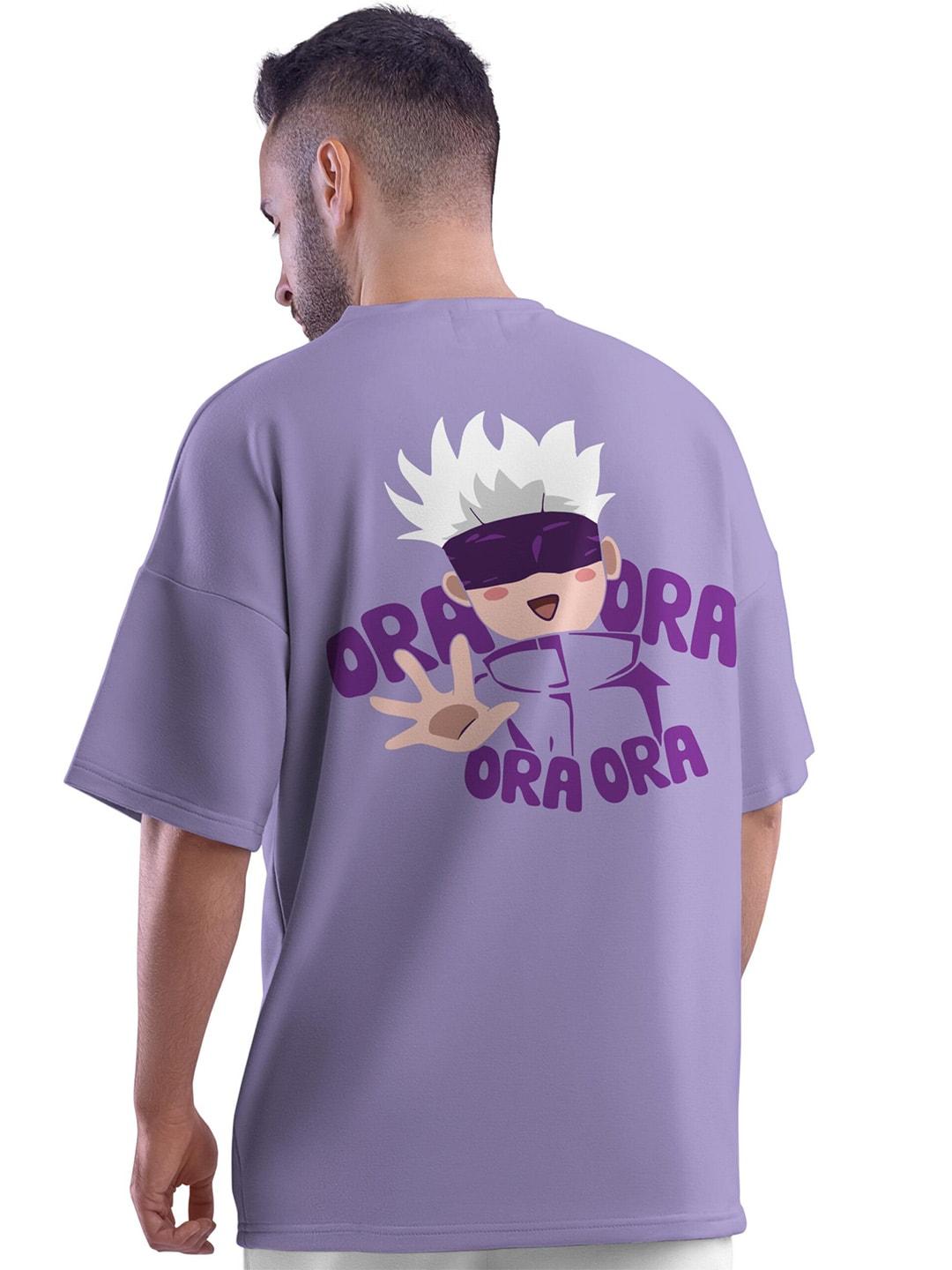 Crazymonk Unisex Lavender Printed Pockets T-shirt