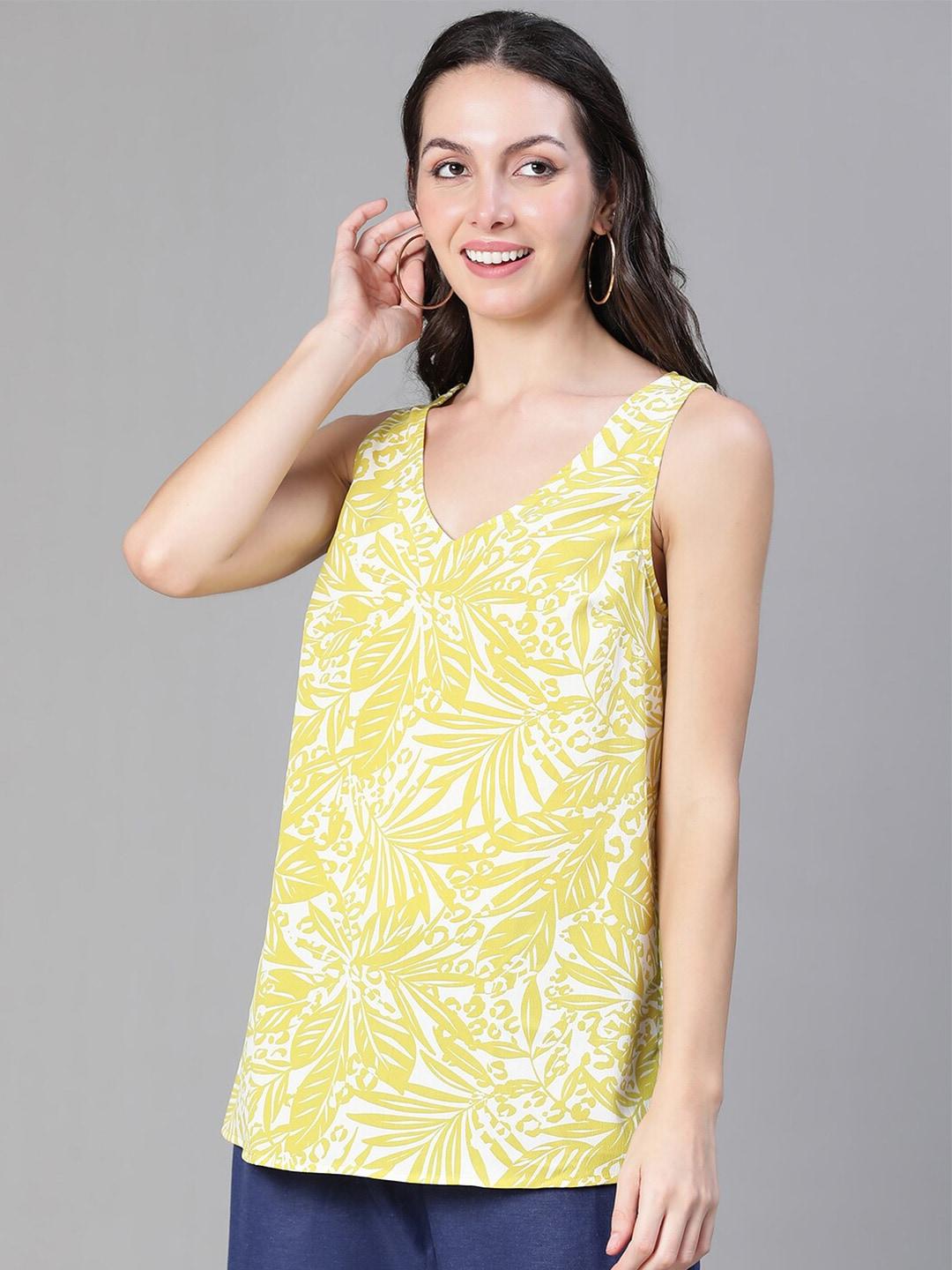 oxolloxo-floral-printed-sleeveless-v-neck-top