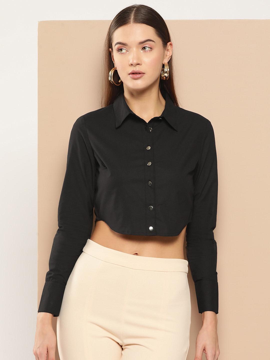 chemistry-pure-cotton-casual-crop-shirt