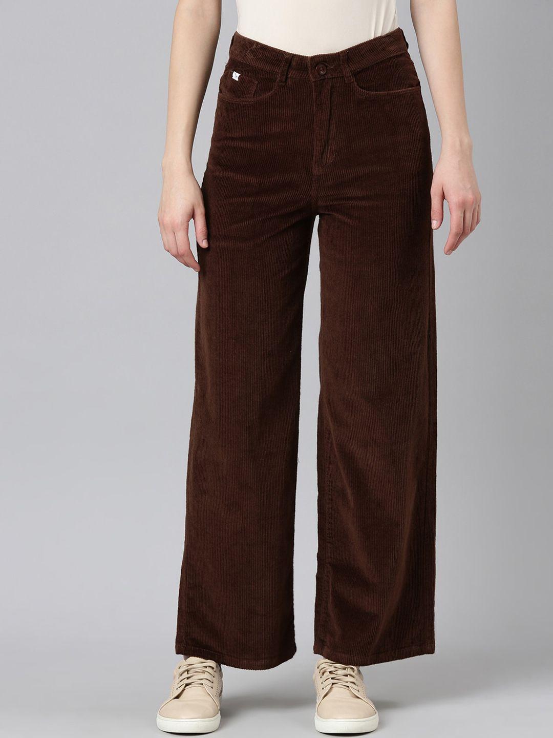 showoff-women-coffee-brown-straight-fit-high-rise-trousers