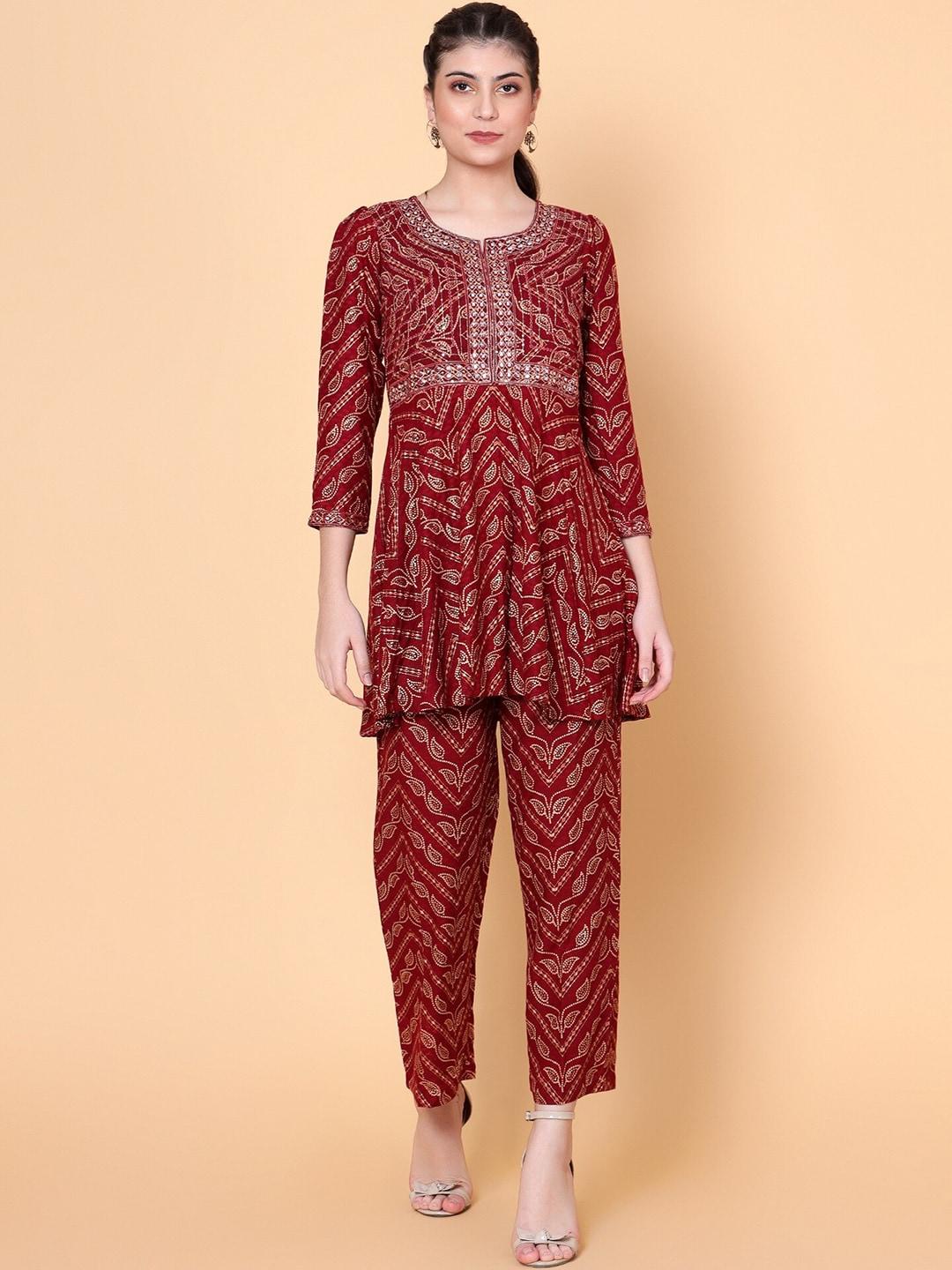 bani-women-bandhani-printed-tunic-&-trousers