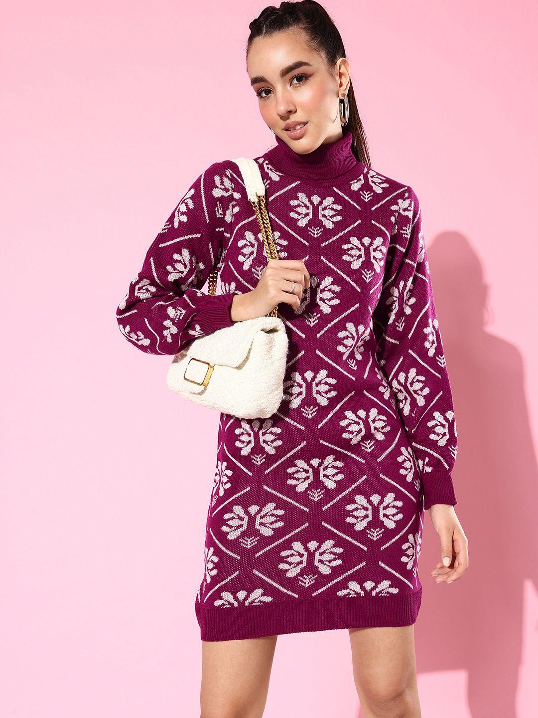 all-about-you-ethnic-motifs-jacquard-mini-jumper-dress