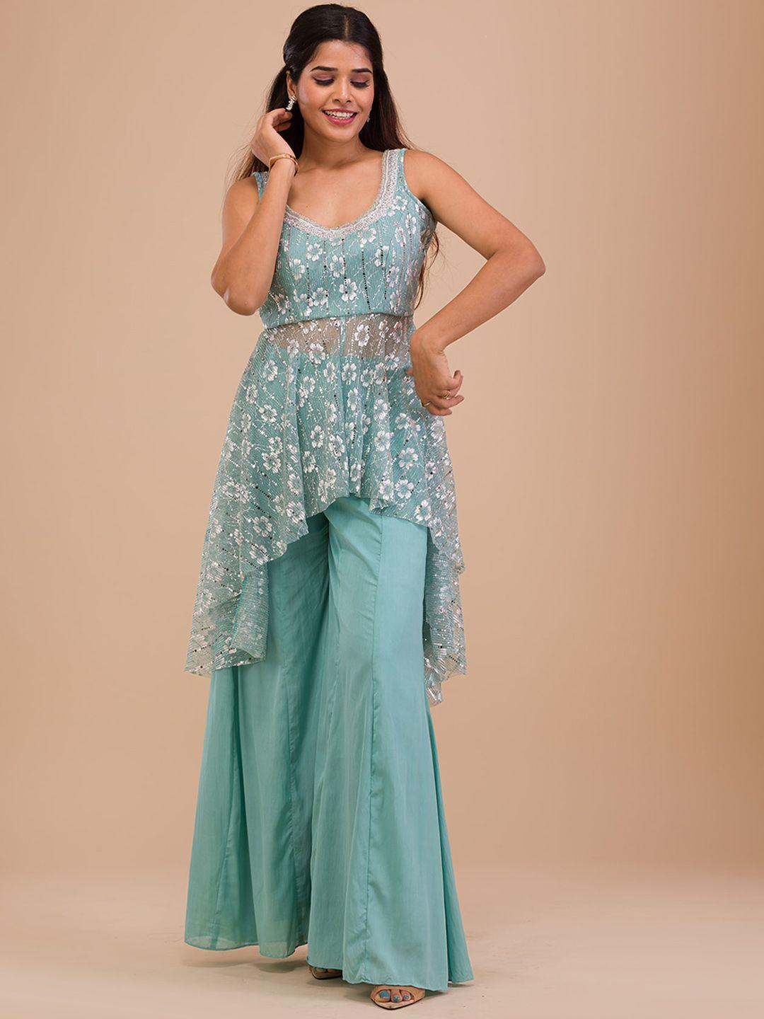 koskii-floral-embroidered-high-low-sequined-kurta-with-palazzos-&-dupatta