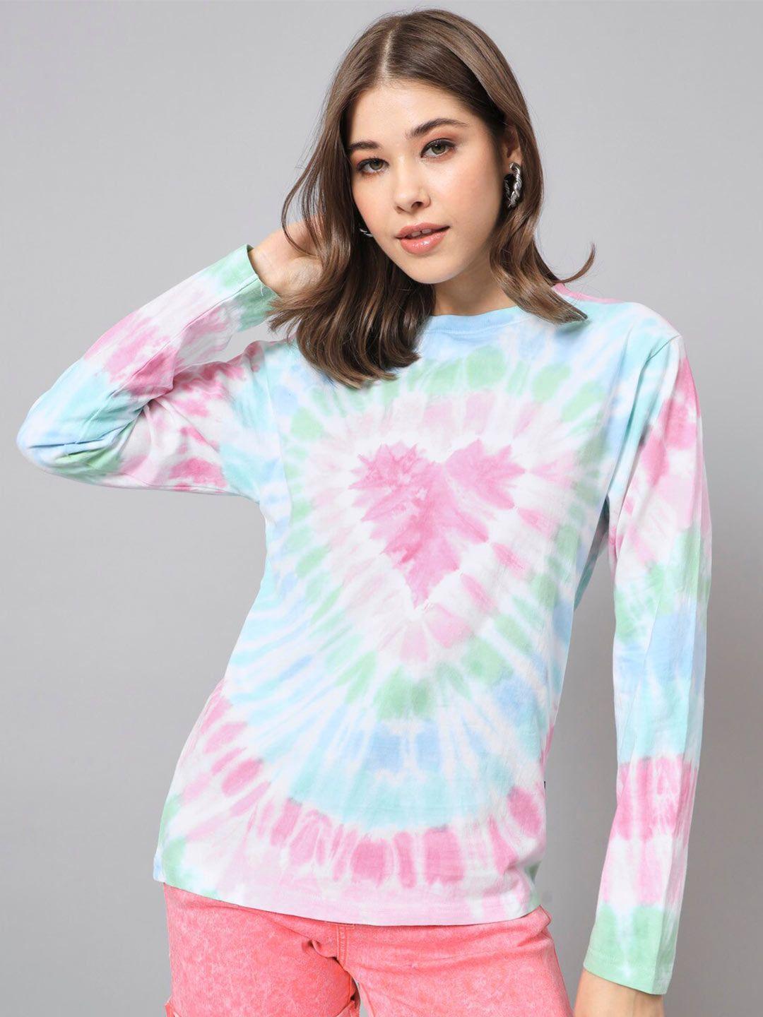 the-dry-state-white-&-pink-tie-&-dye-dyed-loose-fit-cotton-casual-t-shirt