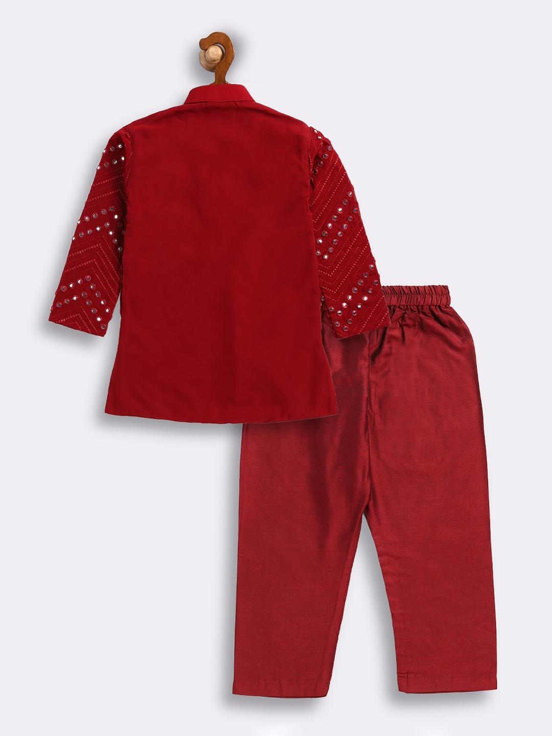 vastramay-sishu-boys-embroidered-mirror-work-kurta-with-pyjamas