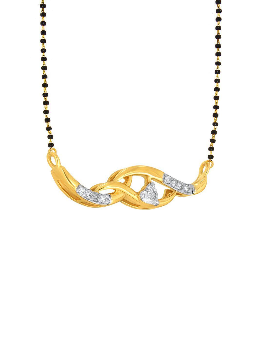 senco-affectionate-waves-18kt-gold-diamond-studded-mangalsutra-pendant-2.3gm