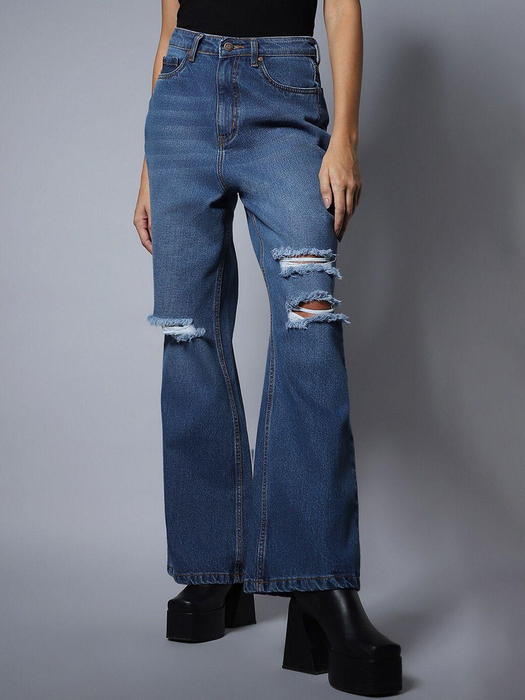 high-star-non-stretch-flare-fit-high-distress-jeans