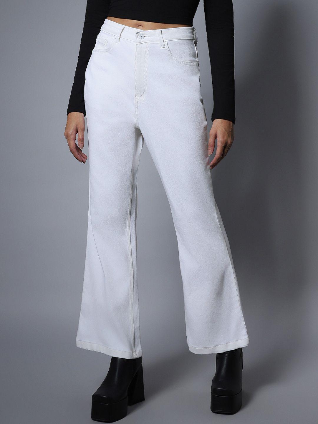 high-star-women-white-stretch-flare-fit-clean-look-jeans
