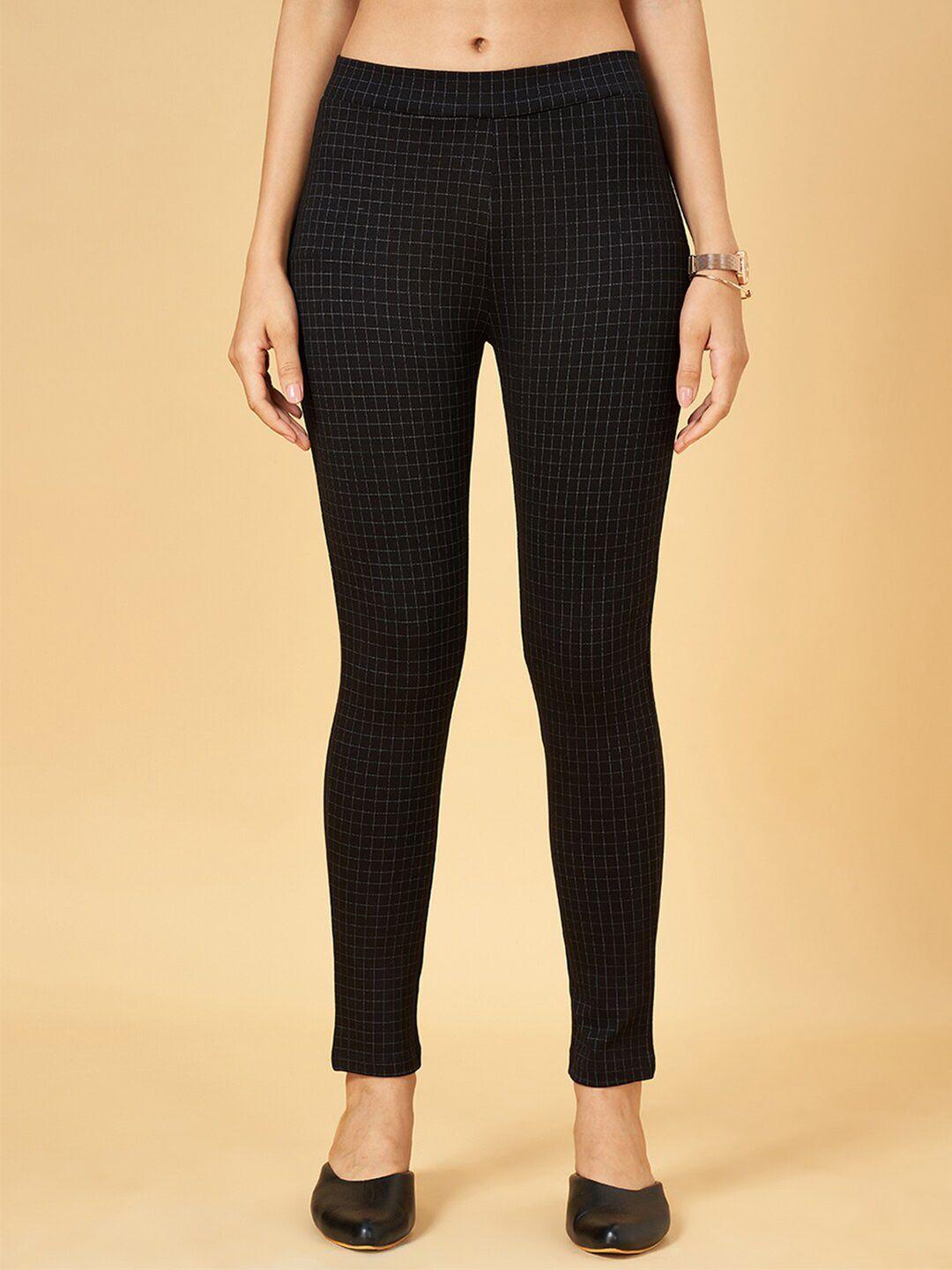 annabelle-by-pantaloons-women-skinny-fit-checked-treggings