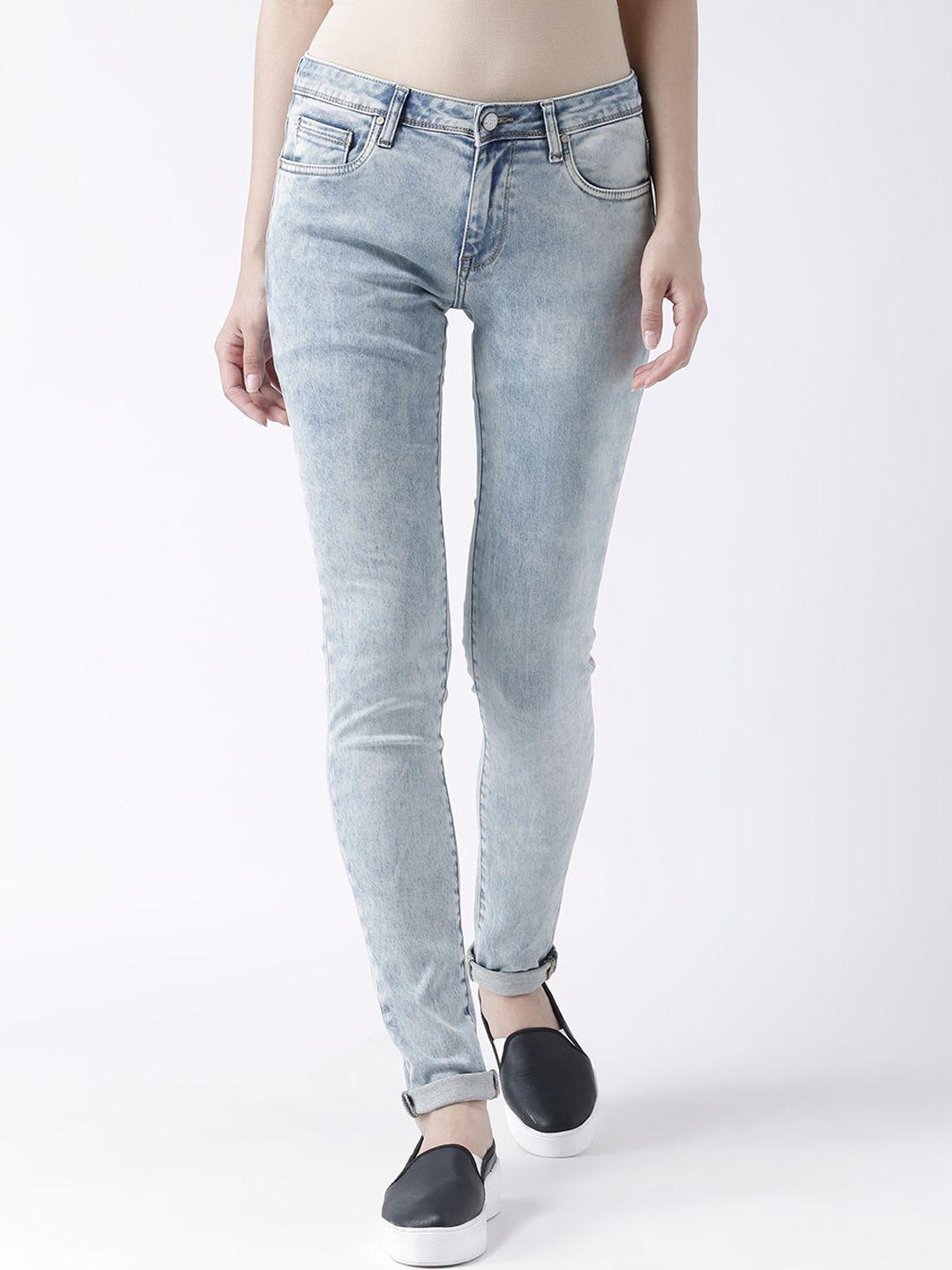 Fusion Beats Women Clean Look Heavy Fade Mid-Rise Cotton Jeans