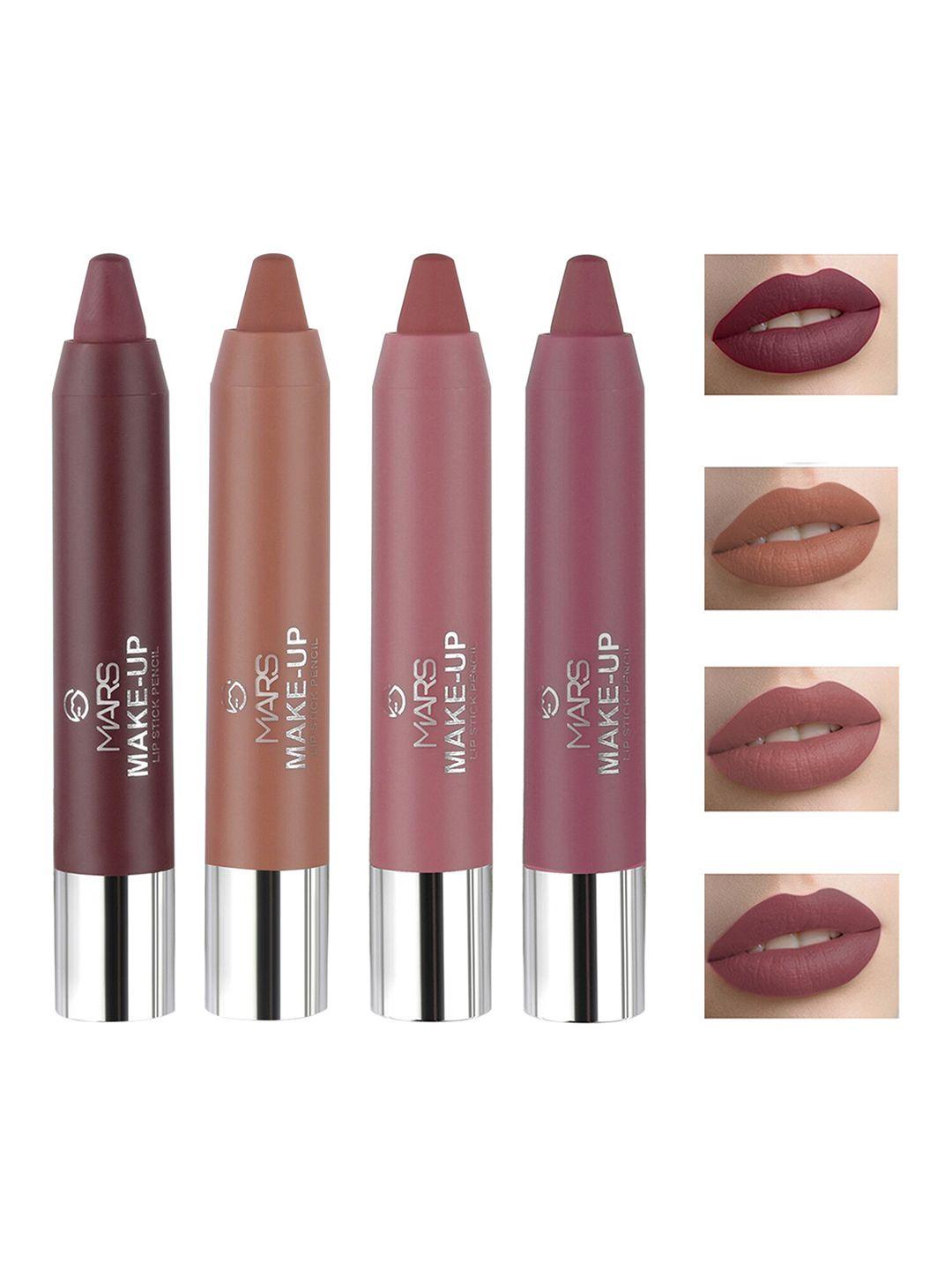 MARS Set of 4 Smooth & Pigmented Lipstick Pencil 3.6 g Each - Shade-F