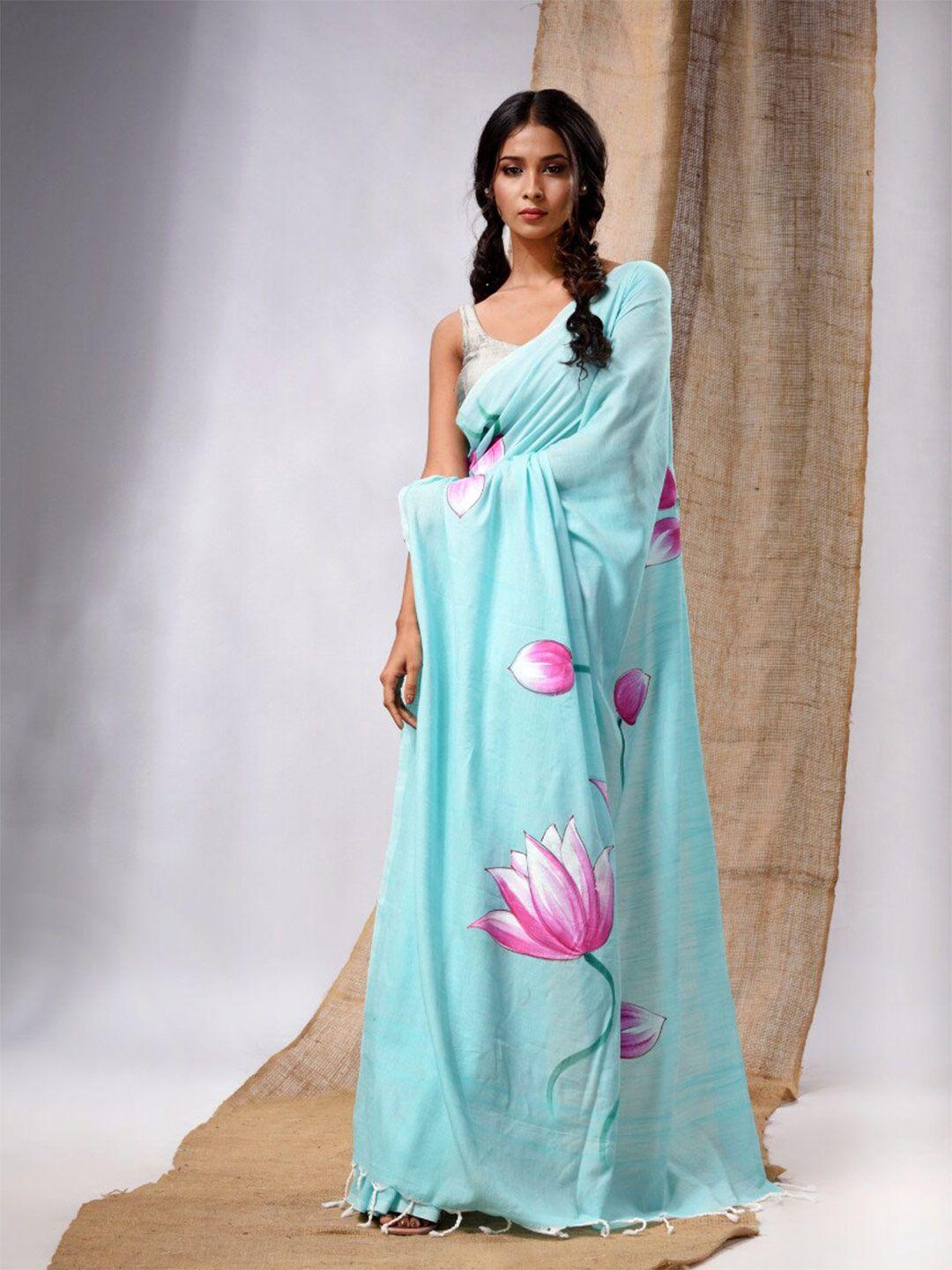 charukriti-floral-printed-pure-cotton-saree