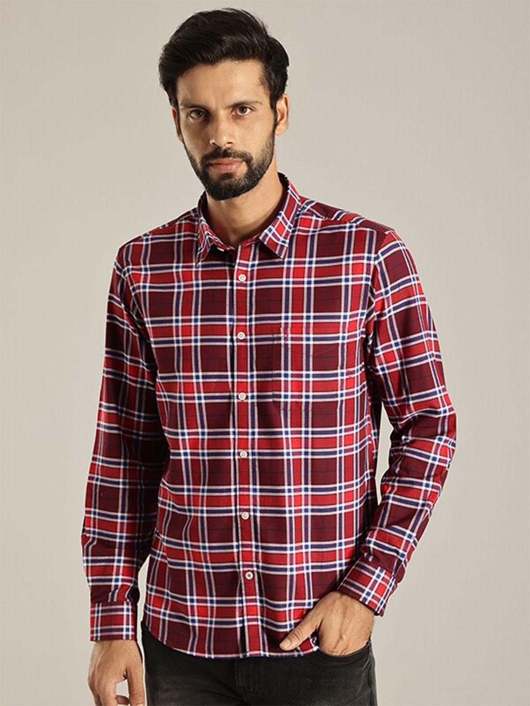 indian-terrain-men-red-slim-fit-tartan-checks-opaque-checked-casual-shirt