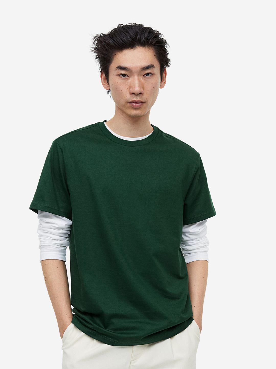 H&M Pure Cotton Regular Fit Round-Neck T-Shirt