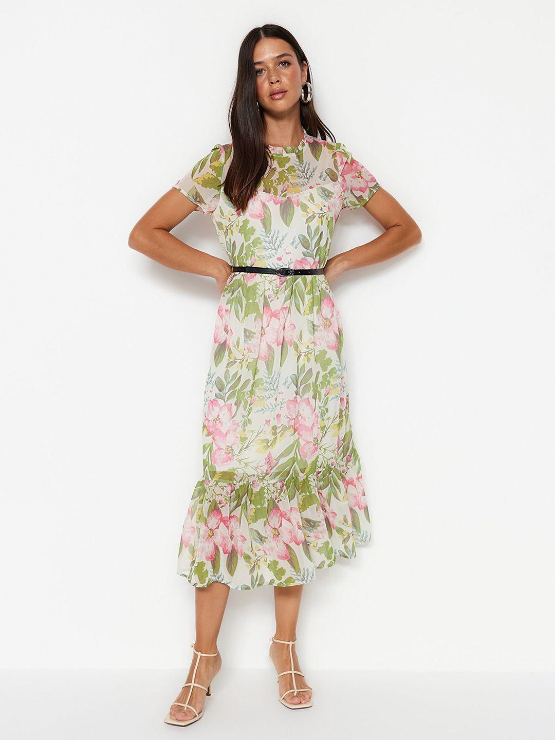 trendyol-floral-printed-gathered-detail-a-line-midi-dress