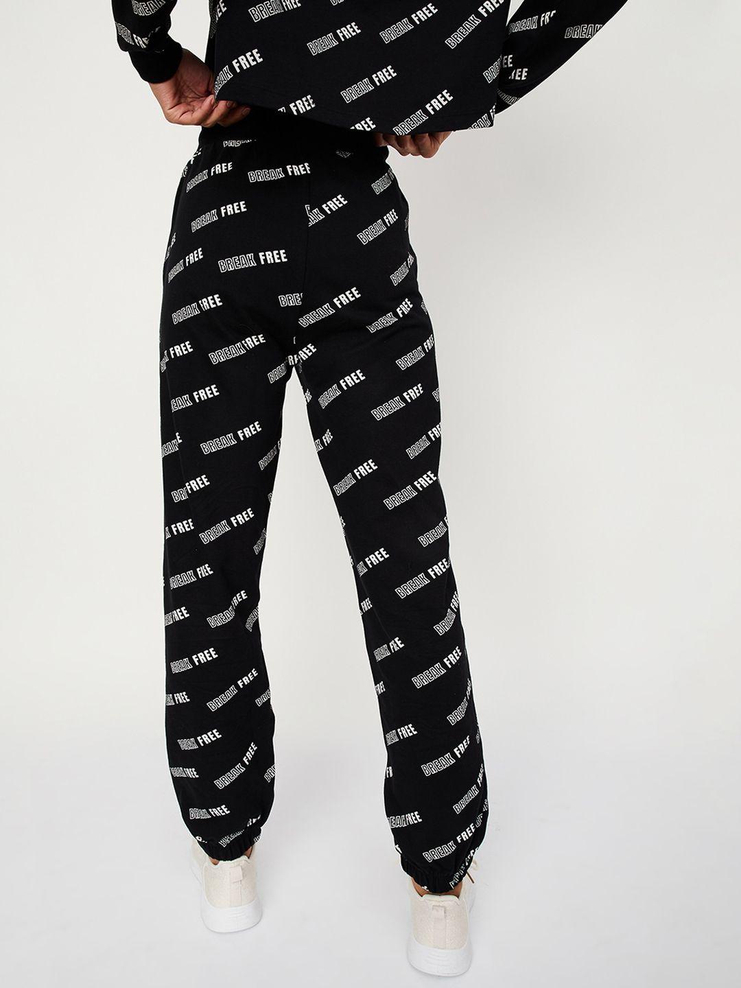 max Women Typography Printed Pure Cotton Joggers