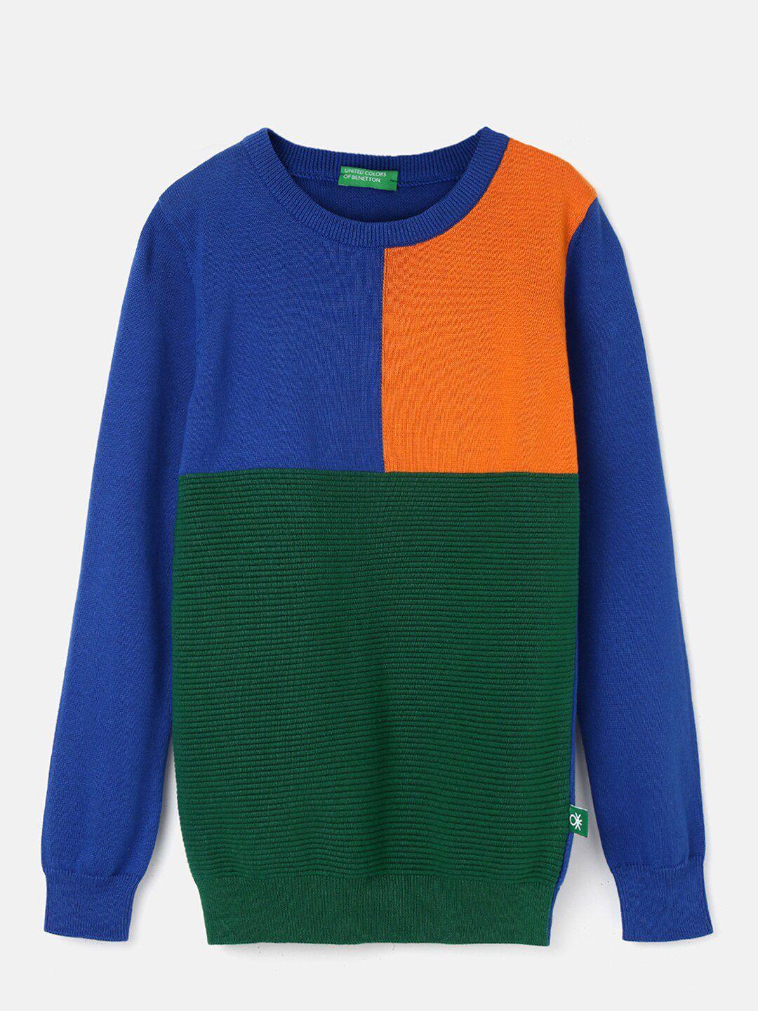 United Colors of Benetton Boys Colourblocked Cotton Pullover