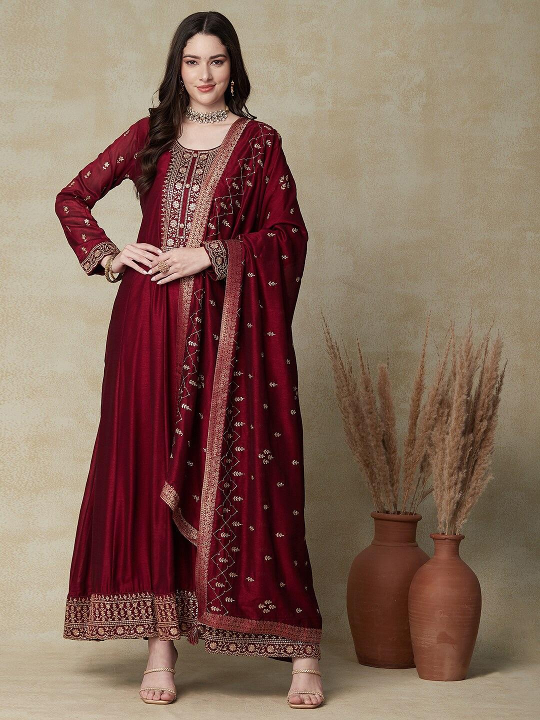 fashor-embroidered-maxi-ethnic-dress-with-dupatta