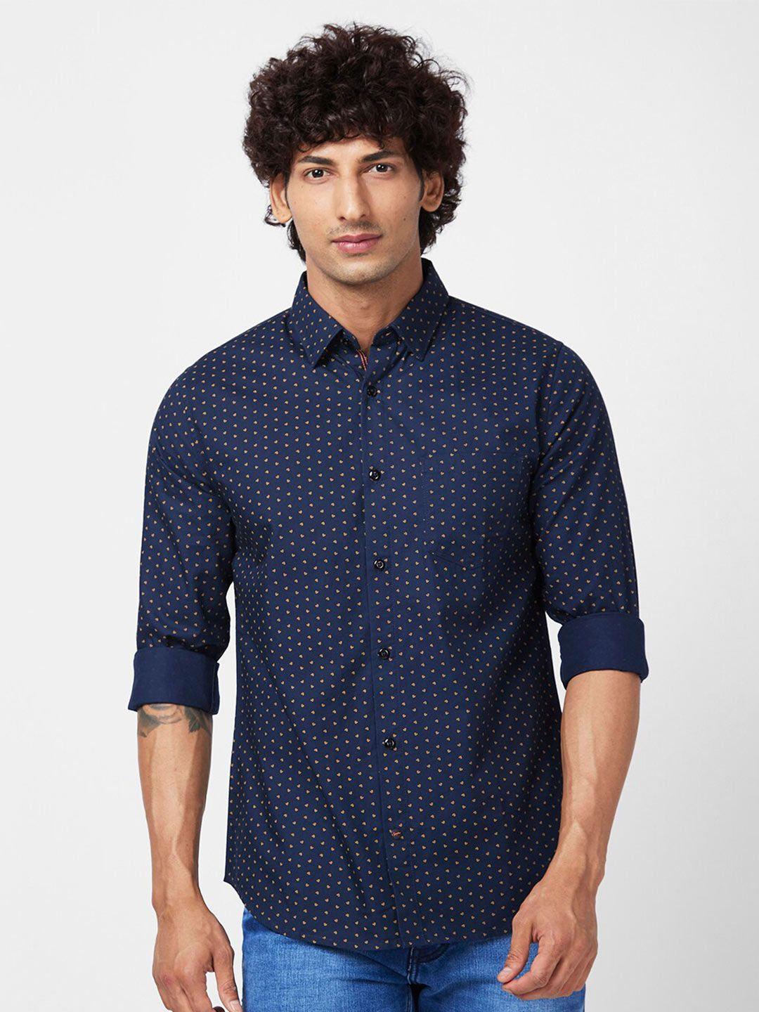 spykar-slim-fit-micro-ditsy-printed-cotton-casual-shirt
