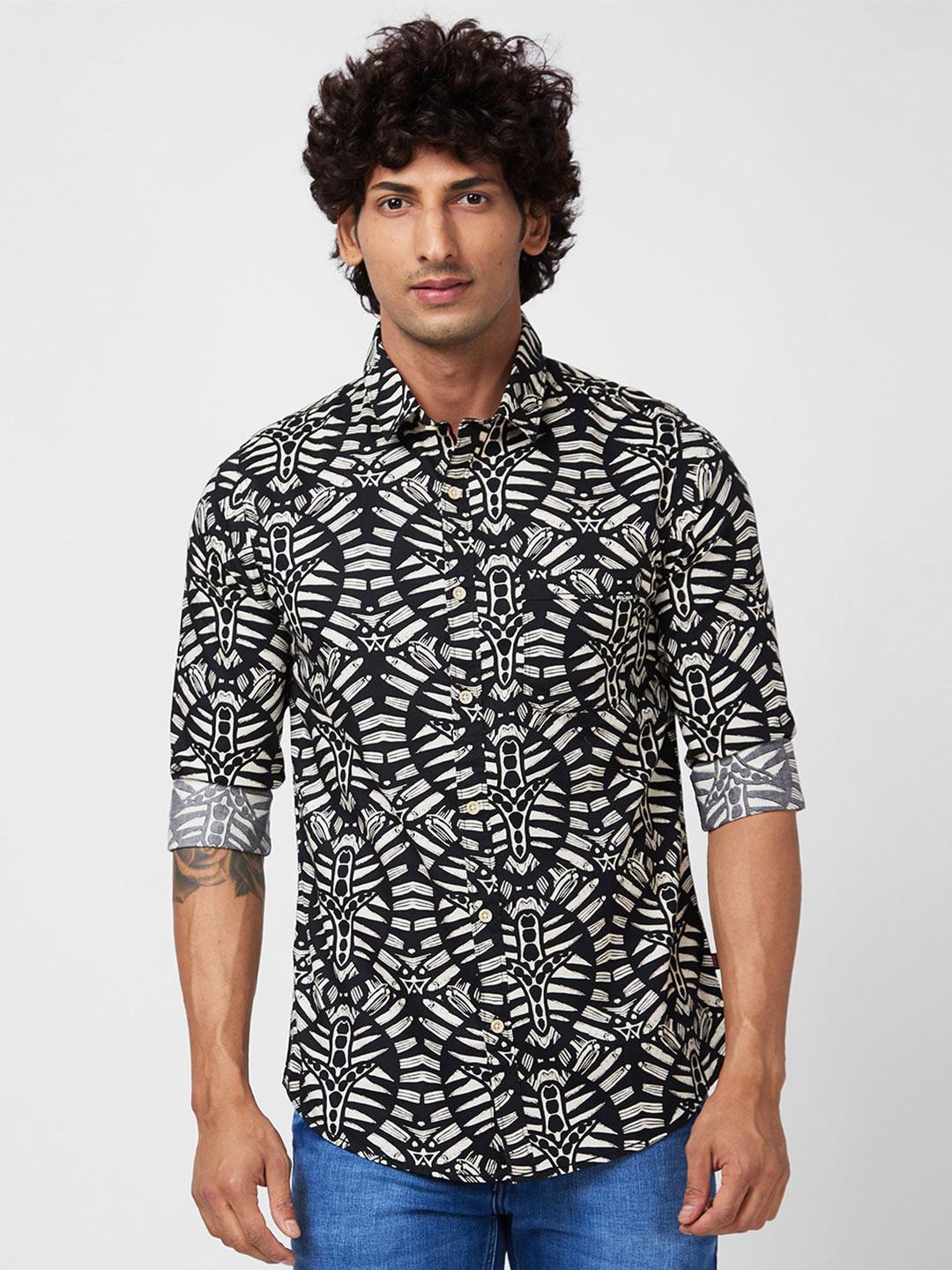 spykar-men-slim-fit-printed-cotton-casual-shirt