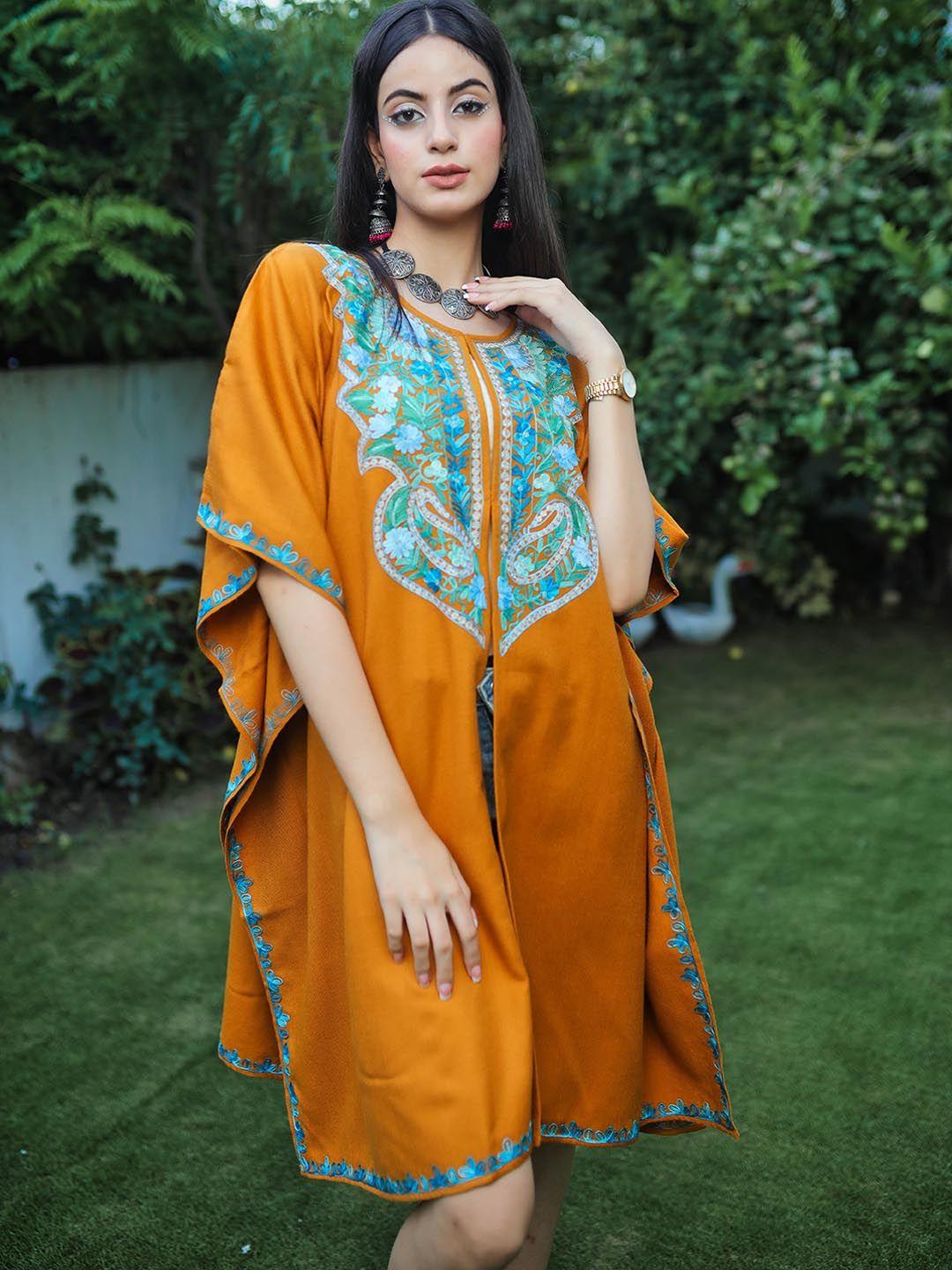 sangria-embroidered-acrylic-kaftan-dress