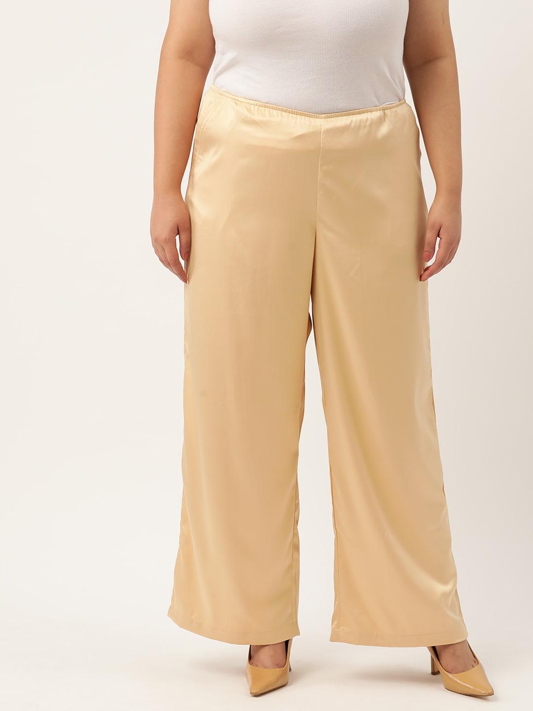 theRebelinme Plus Size High-Rise Satin Trousers