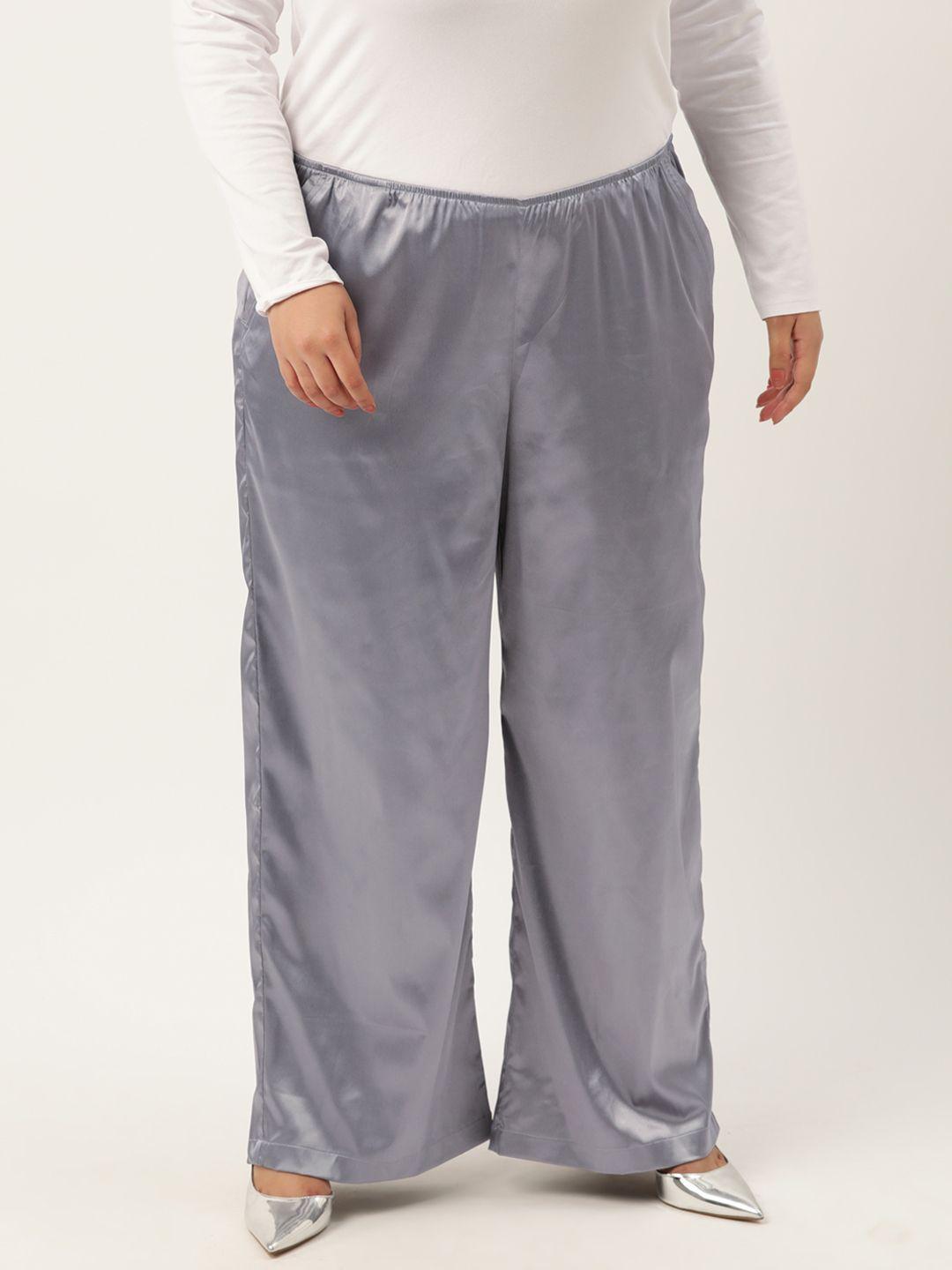 theRebelinme Plus Size High-Rise Satin Trousers
