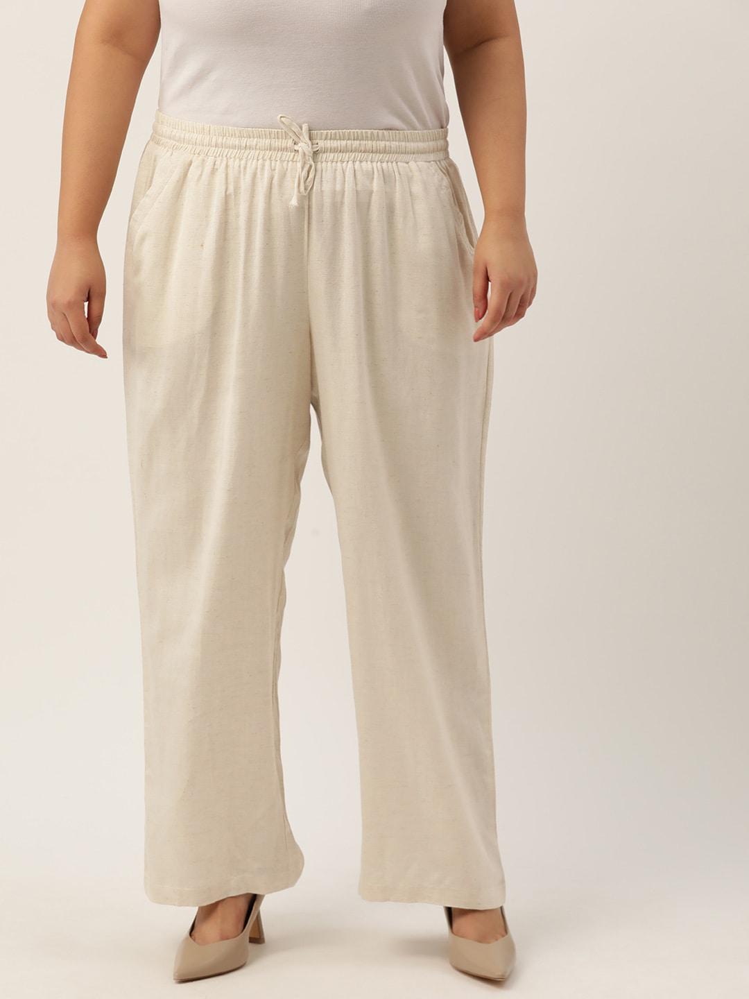 theRebelinme Plus Size Urban High-Rise Pure Linen Trousers