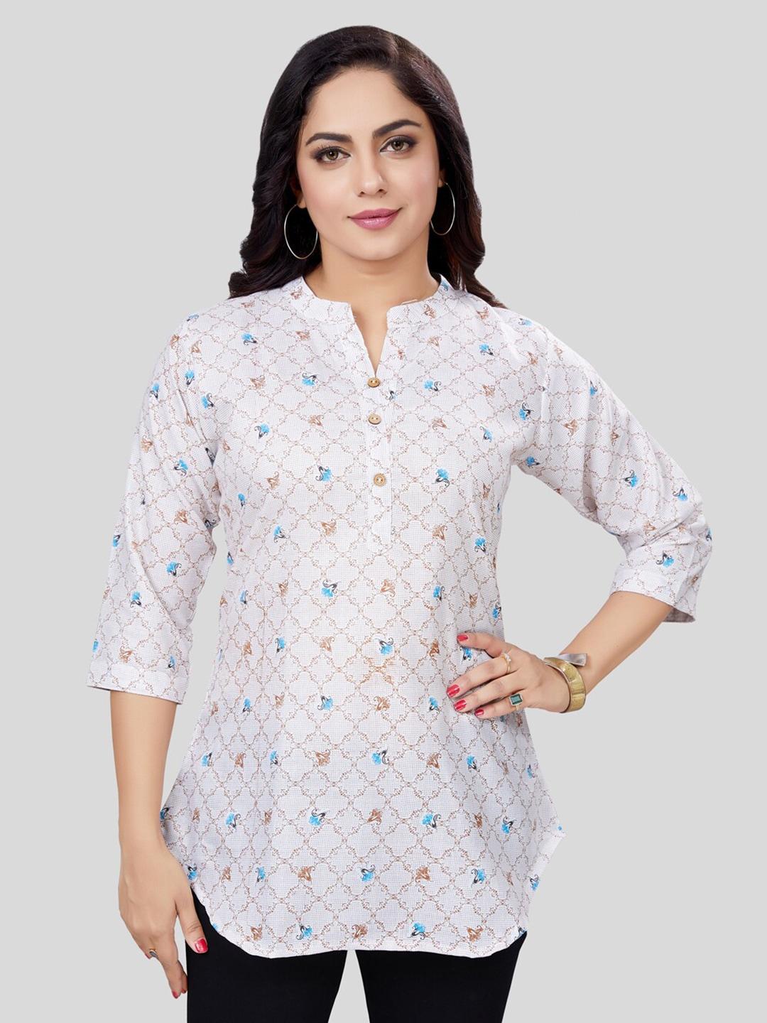 saree-swarg-printed-mandarin-collar-kurti