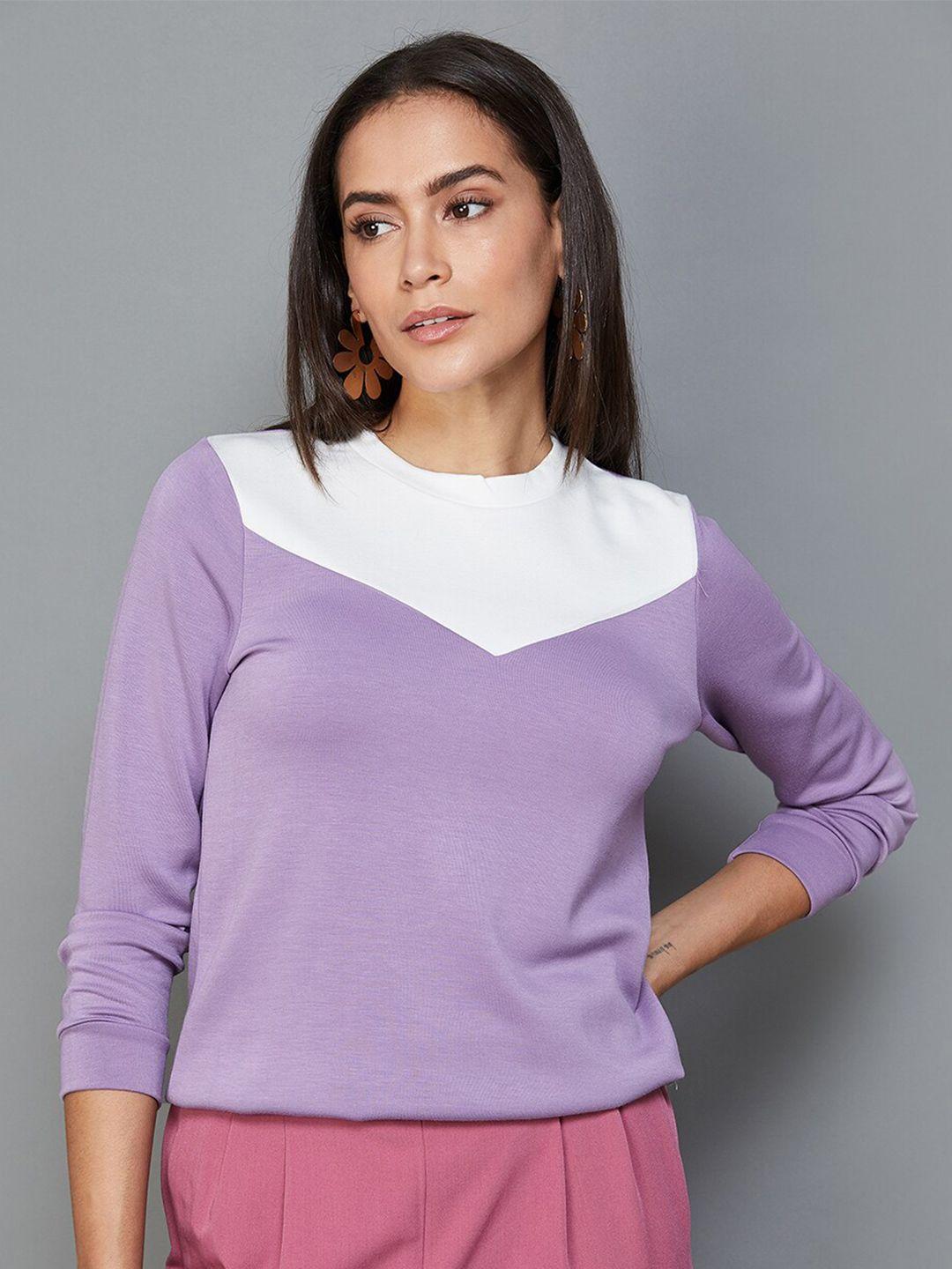 CODE by Lifestyle Colourblocked Round Neck Pullover Sweatshirt