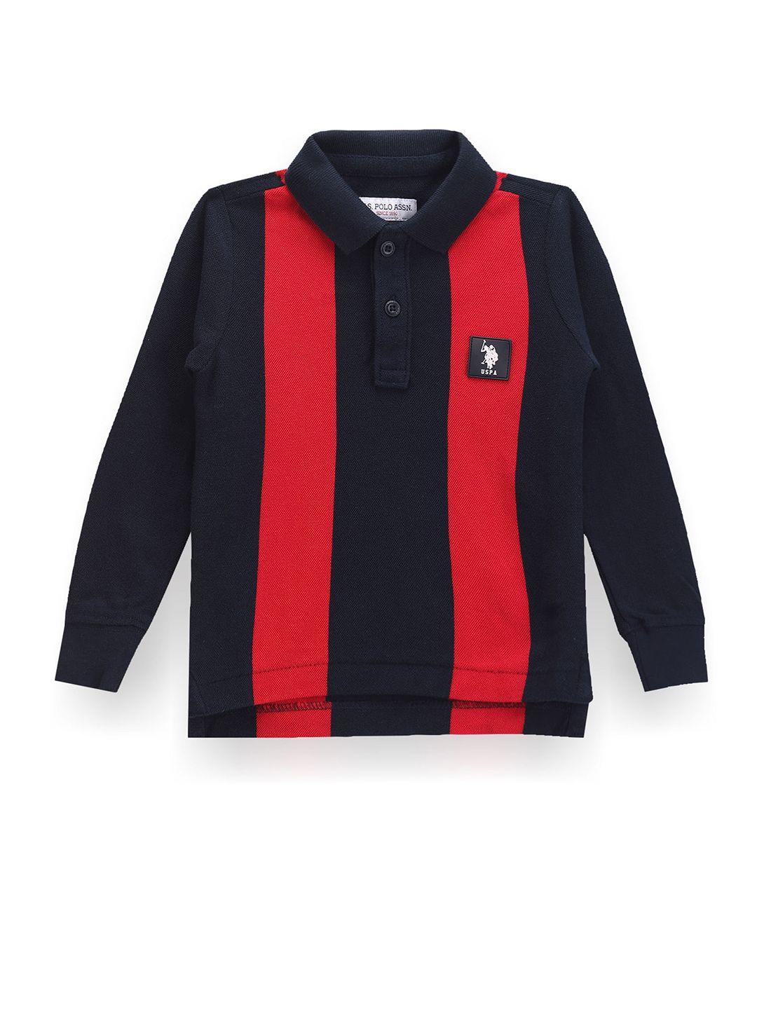 U.S. Polo Assn. Kids Boys Colourblocked Polo Collar Cotton Regular T-shirt