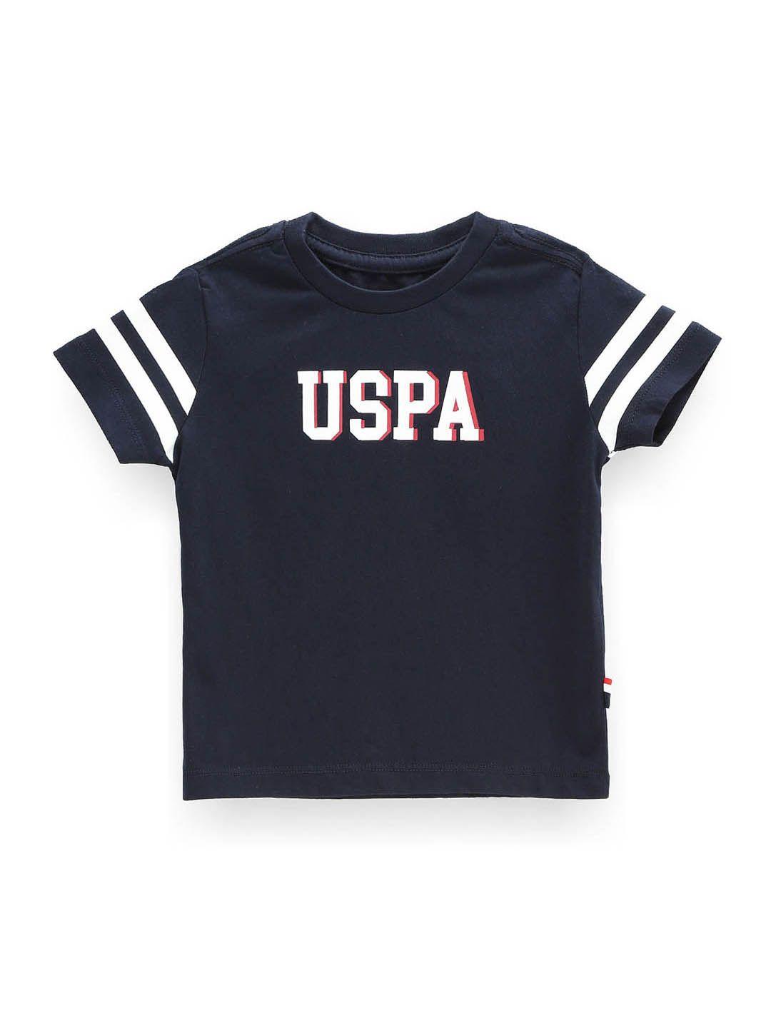 U.S. Polo Assn. Kids Boys Typography Printed Pure Cotton T-shirt